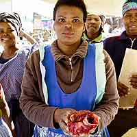 Khayelithsa Markt Fleischverkäuferinnen