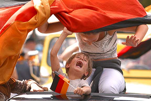 World Cup final celebration:  Happy German family