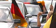 World Cup final celebration:  Cheering fans in their cars