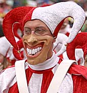 Carnival Monday Parade Cologne 2003 broadly grinning carnival reveller