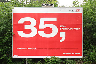 Die Bahn - Die Bescheisser - Gro&szlig;fl&auml;che 35 Euro K&ouml;ln-Frankfurt/Main