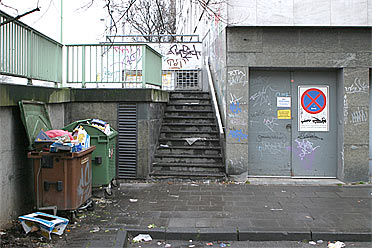 Köln-Mülheim, Treppenaufgang zur Mülheimer Brücke